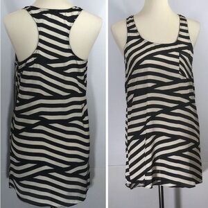 Wilster Women Striped beige Black Tank Top Size S